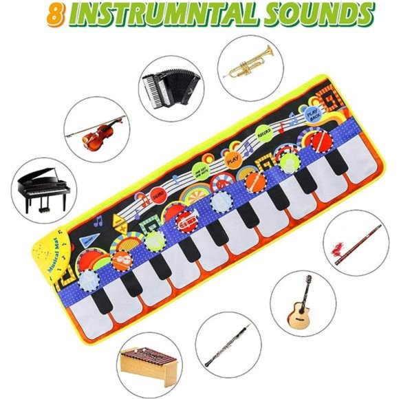 Piano Mat, Toddler Toys Musical Mat with 25 Music Sounds Floor Piano Keyboard - Picture 5 of 6